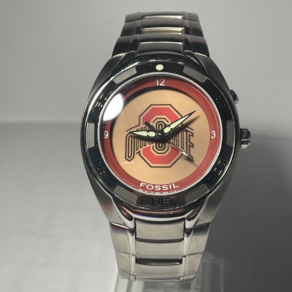 Ohio State Buckeyes NCAA Stainless-Steel Kaleido Watch by Fossil NEW